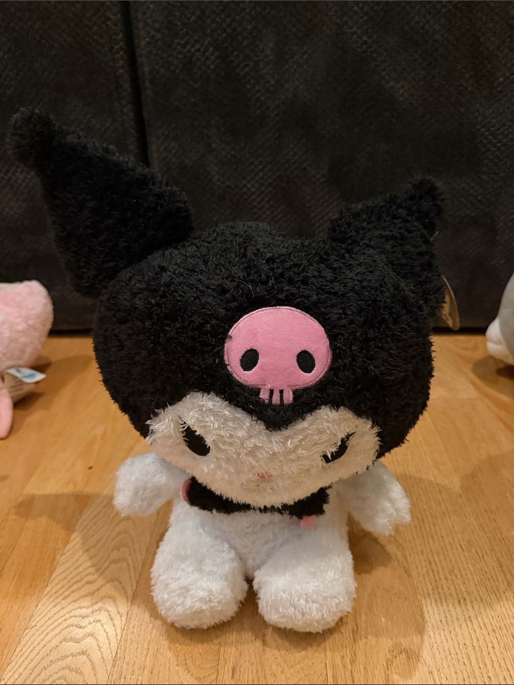 Sanrio Kuromi Fluffy Black White & Pink Plush 2024 with Tag